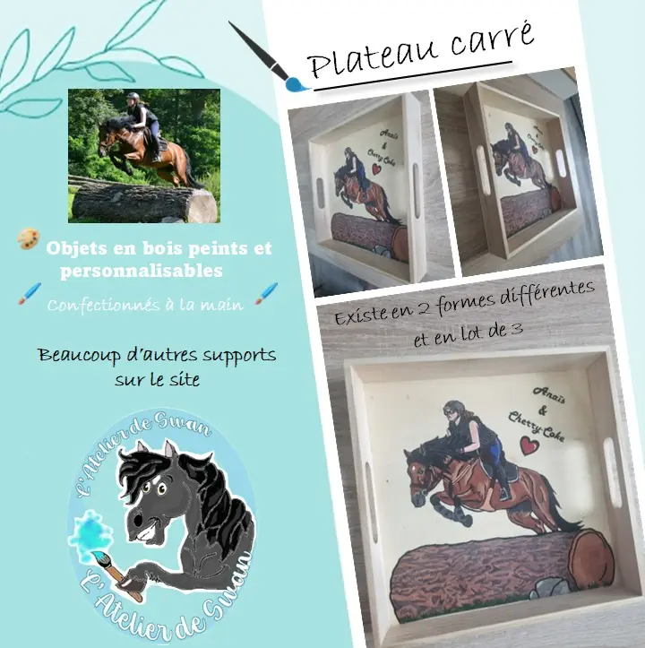 Plateau carré anse